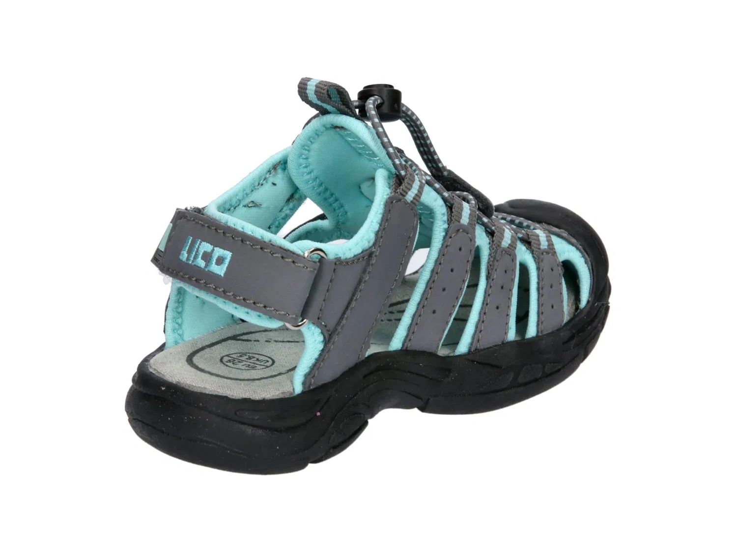 Детские сандалии для девочек с закрытым носком Nimbo Lico, Turquoise Grey — фото 4
