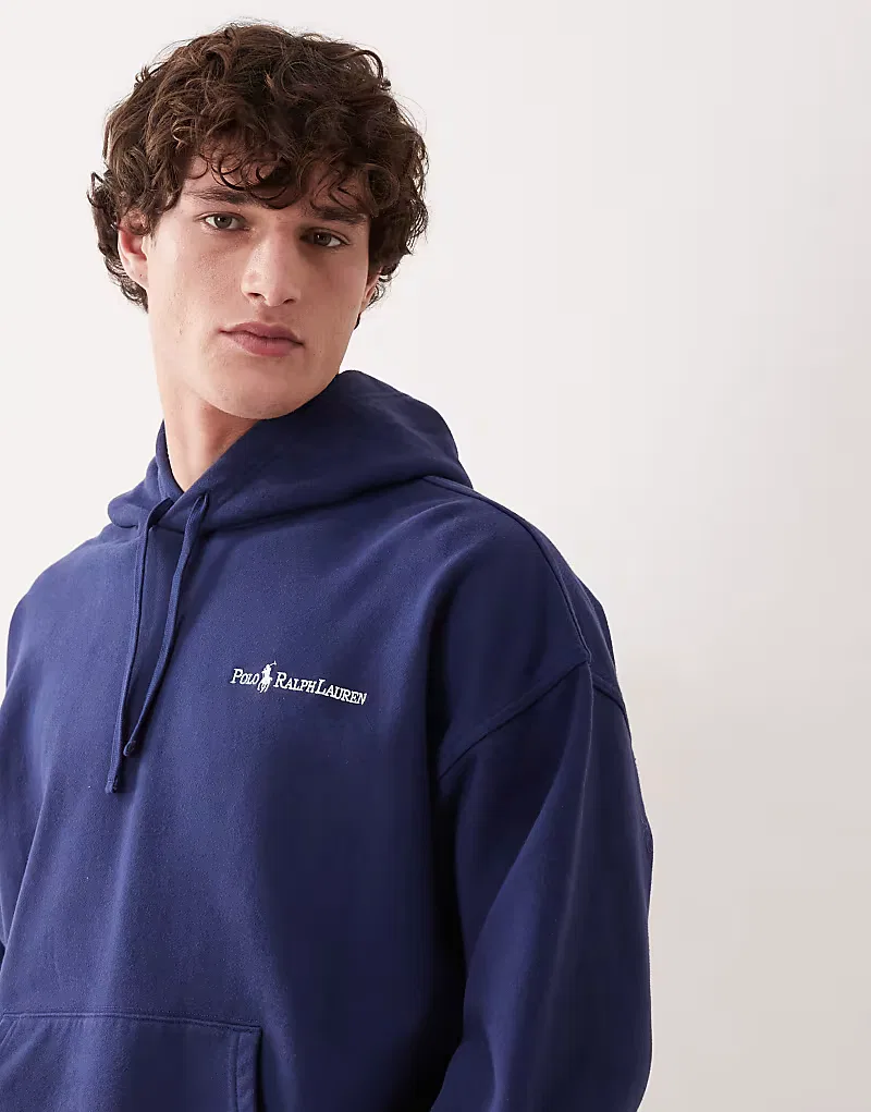 Толстовка Polo Ralph Lauren с логотипом на груди, темно-синий — фото 3