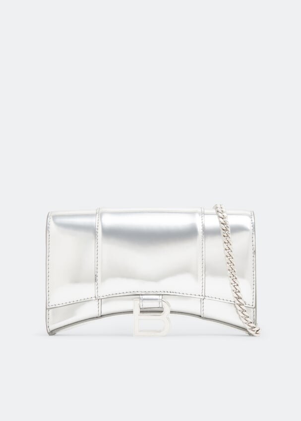 

Кошелек BALENCIAGA Hourglass chain wallet, серебряный