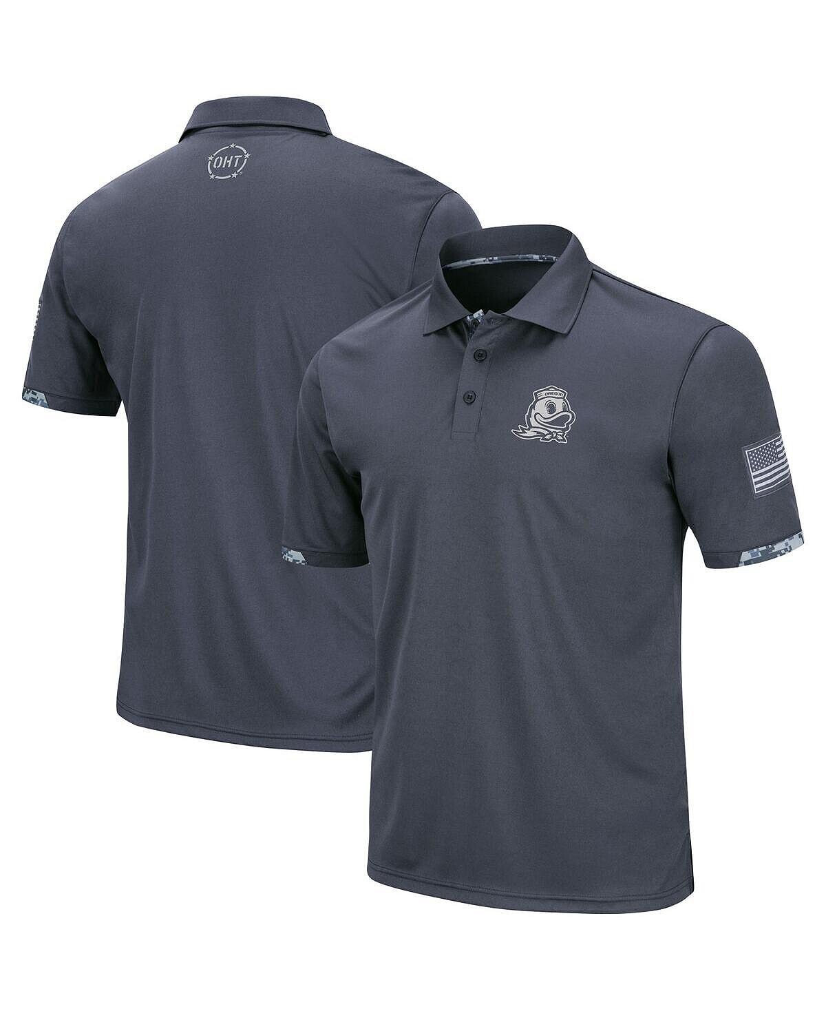 

Мужская рубашка-поло big and tall charcoal oregon ducks oht Colosseum, мульти