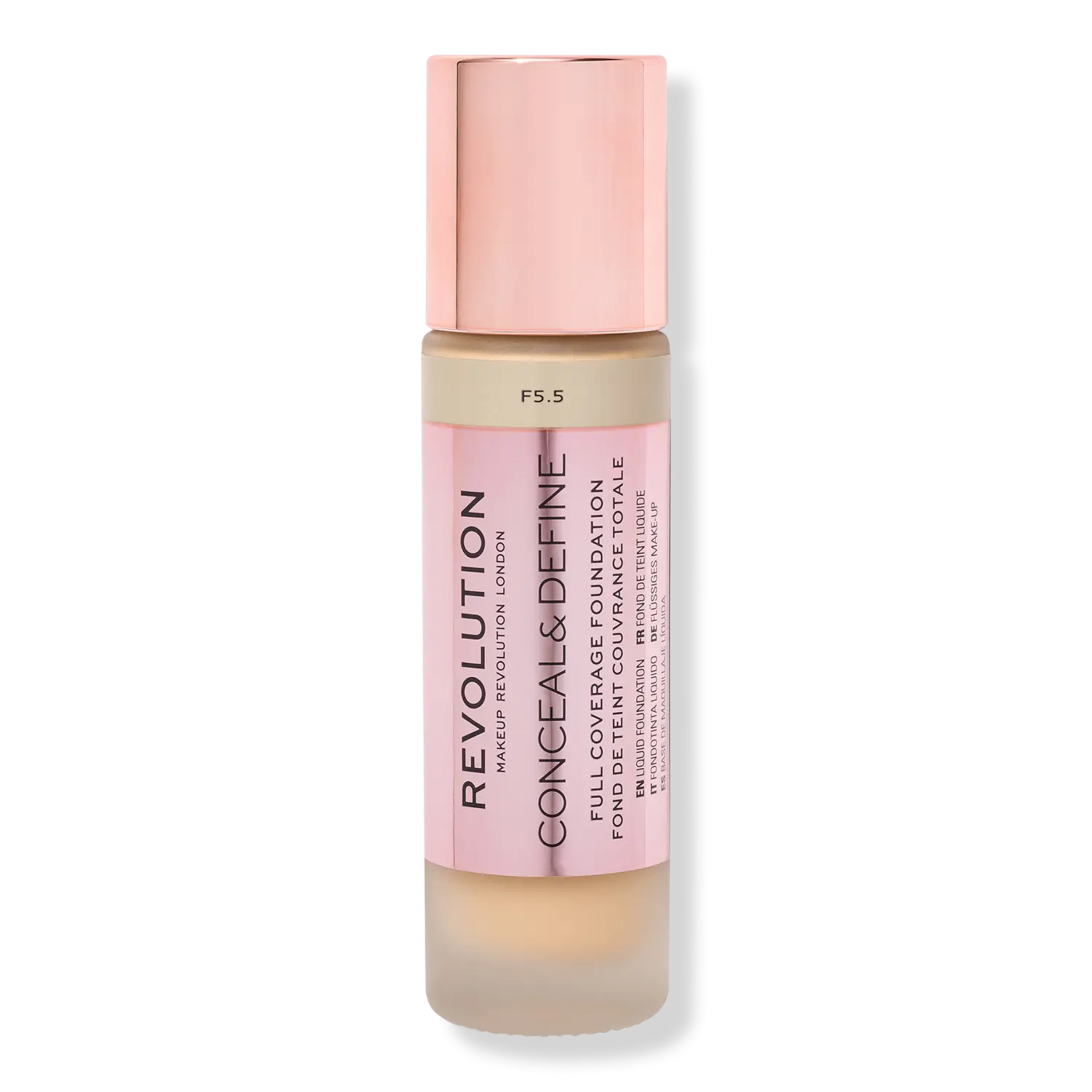 

Тональный крем Conceal & Define с полным покрытием Revolution Beauty, F5.5 (for light/medium skin tones w/ a yellow undertone)