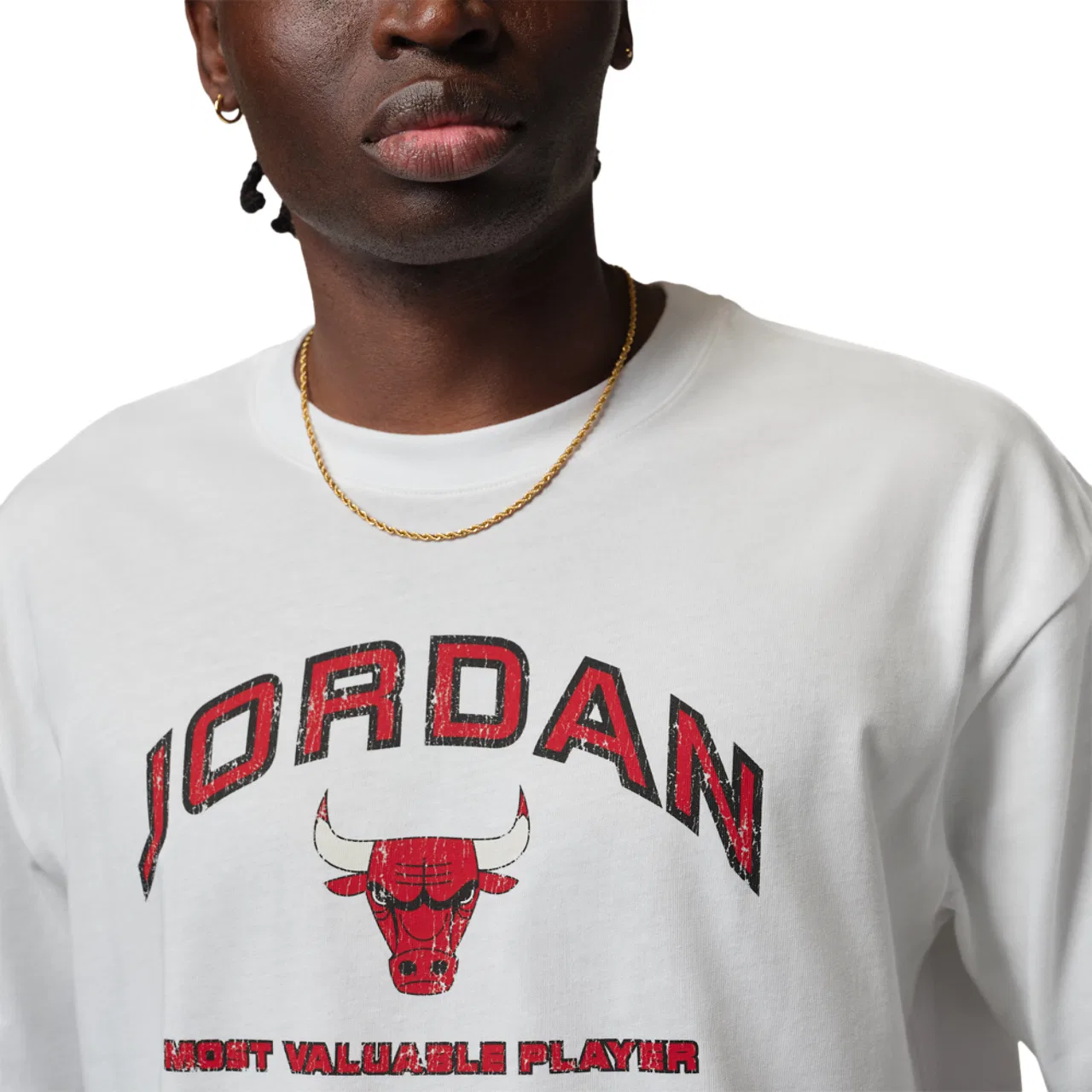 Футболка мужская с графическим принтом Flight Essential Boxy Jordan, цвет White/Red — фото 3
