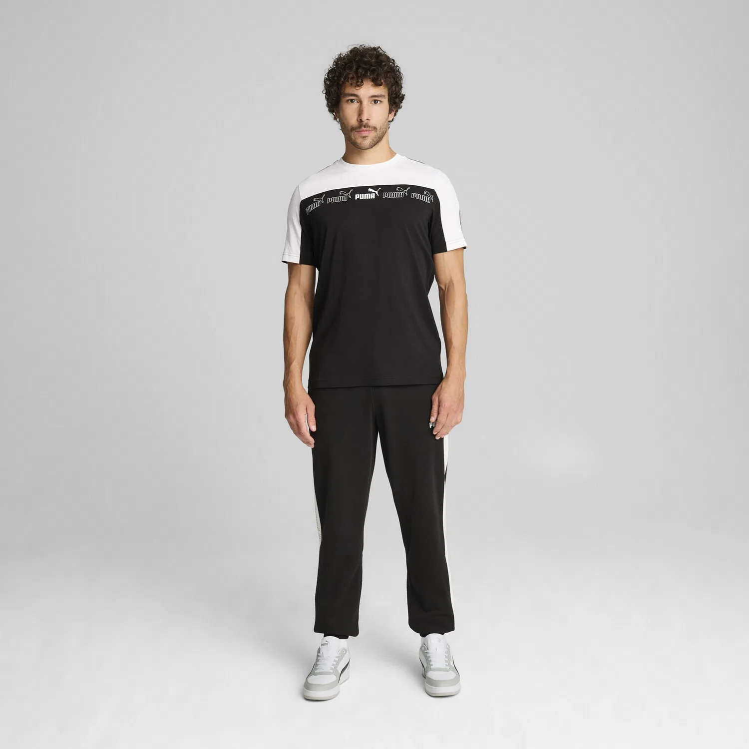 Детская хлопковая футболка с вышивкой PUMA, Black — фото 2