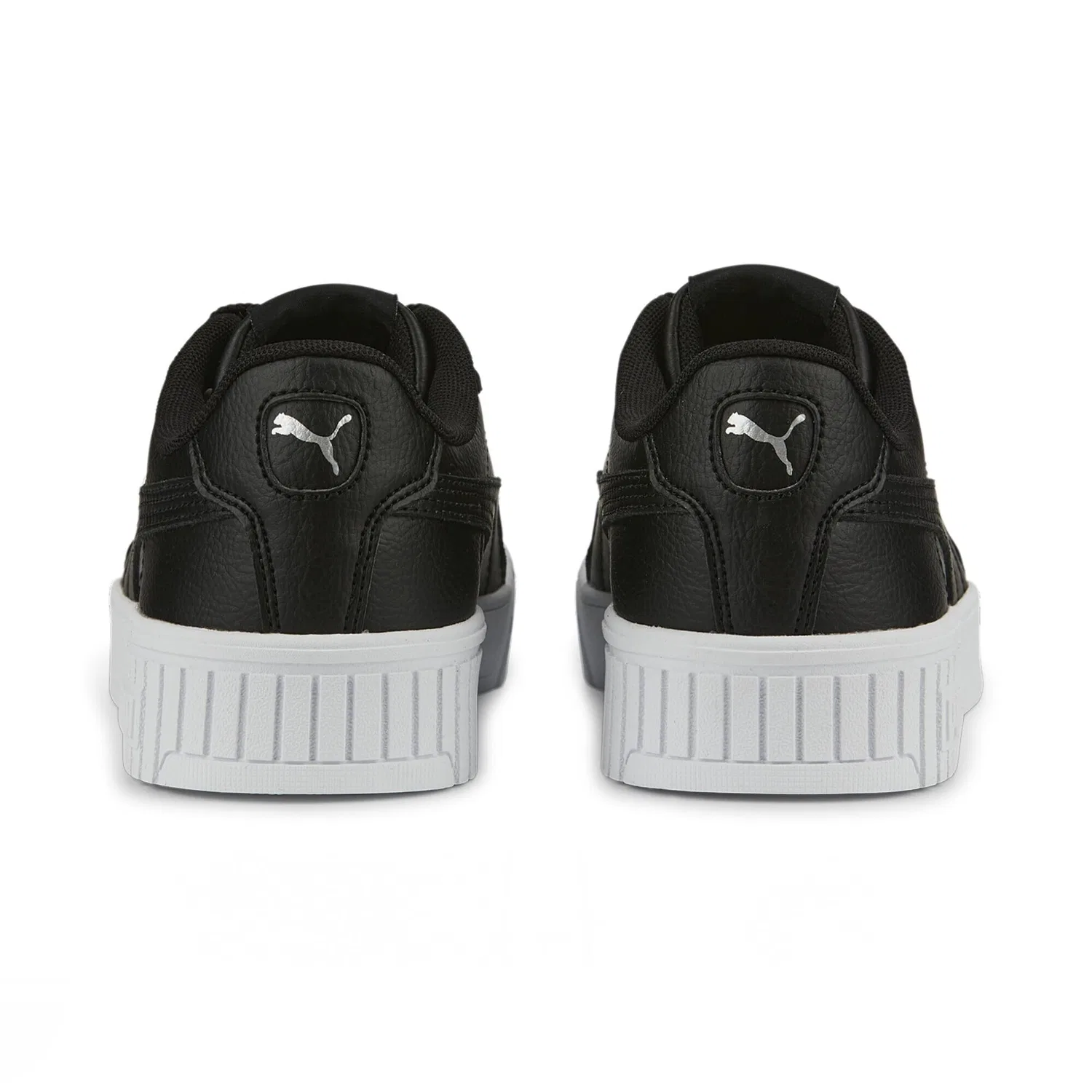 Детские кроссовки для девочек кожаные Carina 2.0 Jr PUMA, Black Puma Black Puma Silver — фото 3