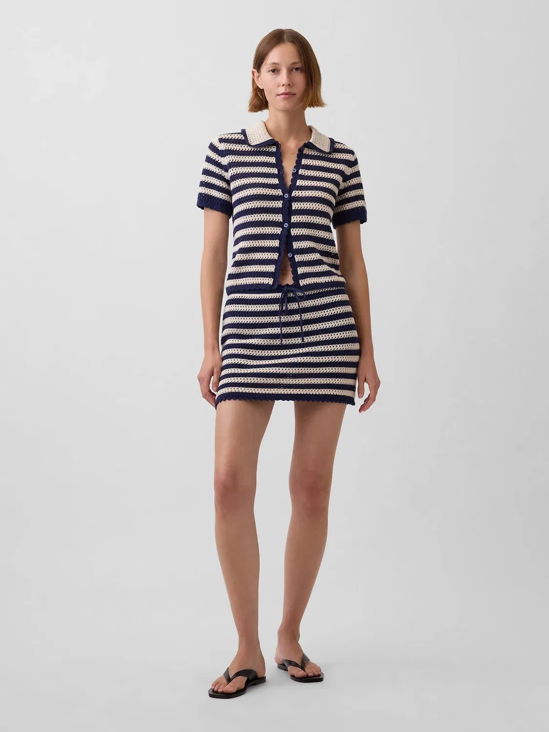 Юбка-шорты трикотажная ажурная Easy Mini Skort Gap, Navy