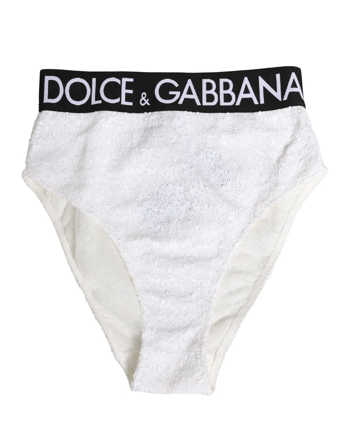 Женские трусы с высокой посадкой с пайетками High Waist Panty Dolce & Gabbana, Black and White