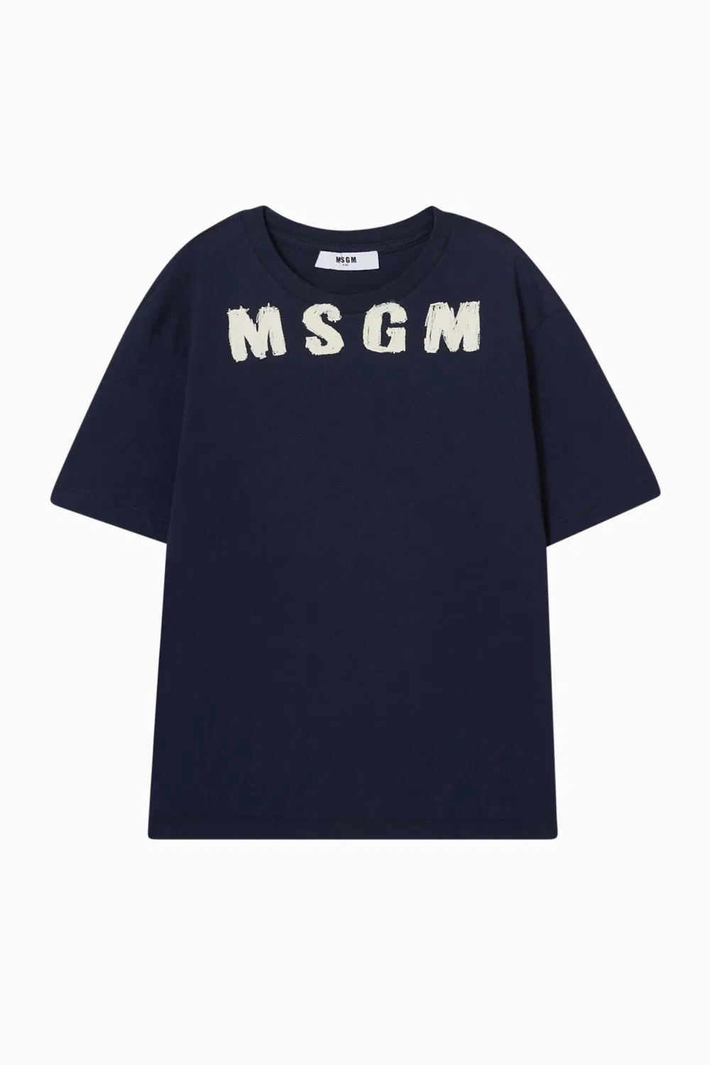 Футболка с логотипом хлопковая MSGM, синий