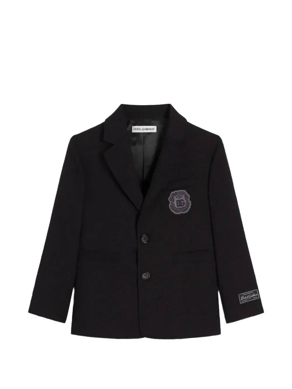 Однобортный шерстяной блейзер Dolce & Gabbana Kids, черный