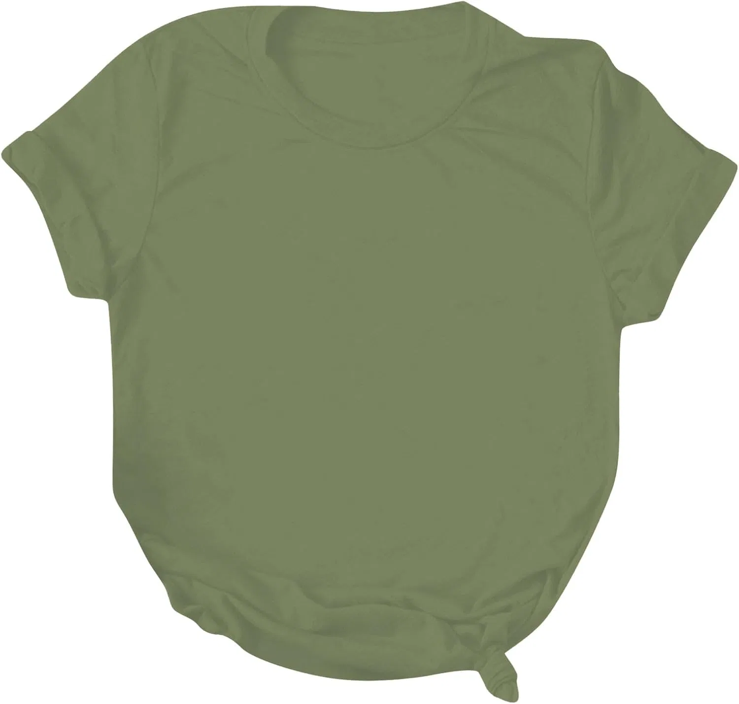 Женская футболка с круглым вырезом свободного кроя, Army Green — фото 3