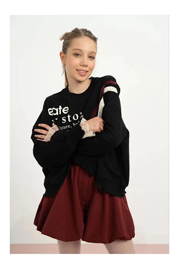Детские свитшот для девочек с длинным рукавом My Lorin Kids Store, Black