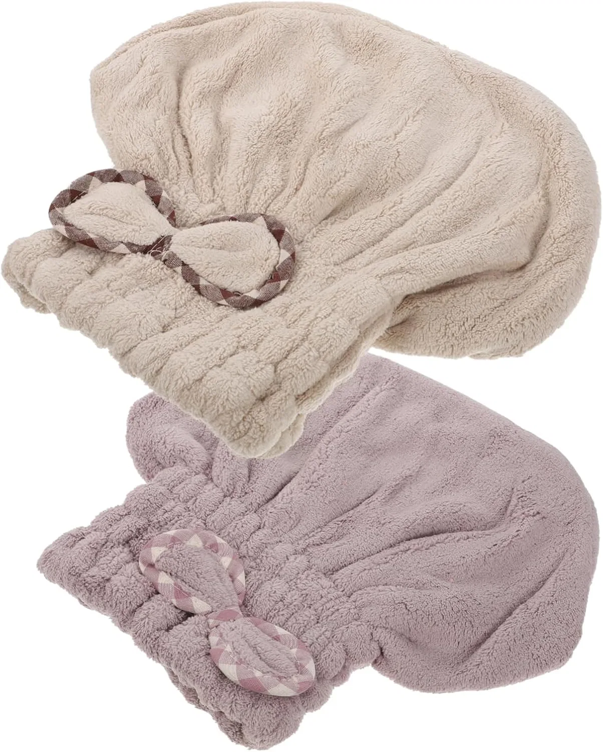 Шапочка для душаs, Pack of 2, PLAFOPE, Coral Fleece, 28x25x3 cm