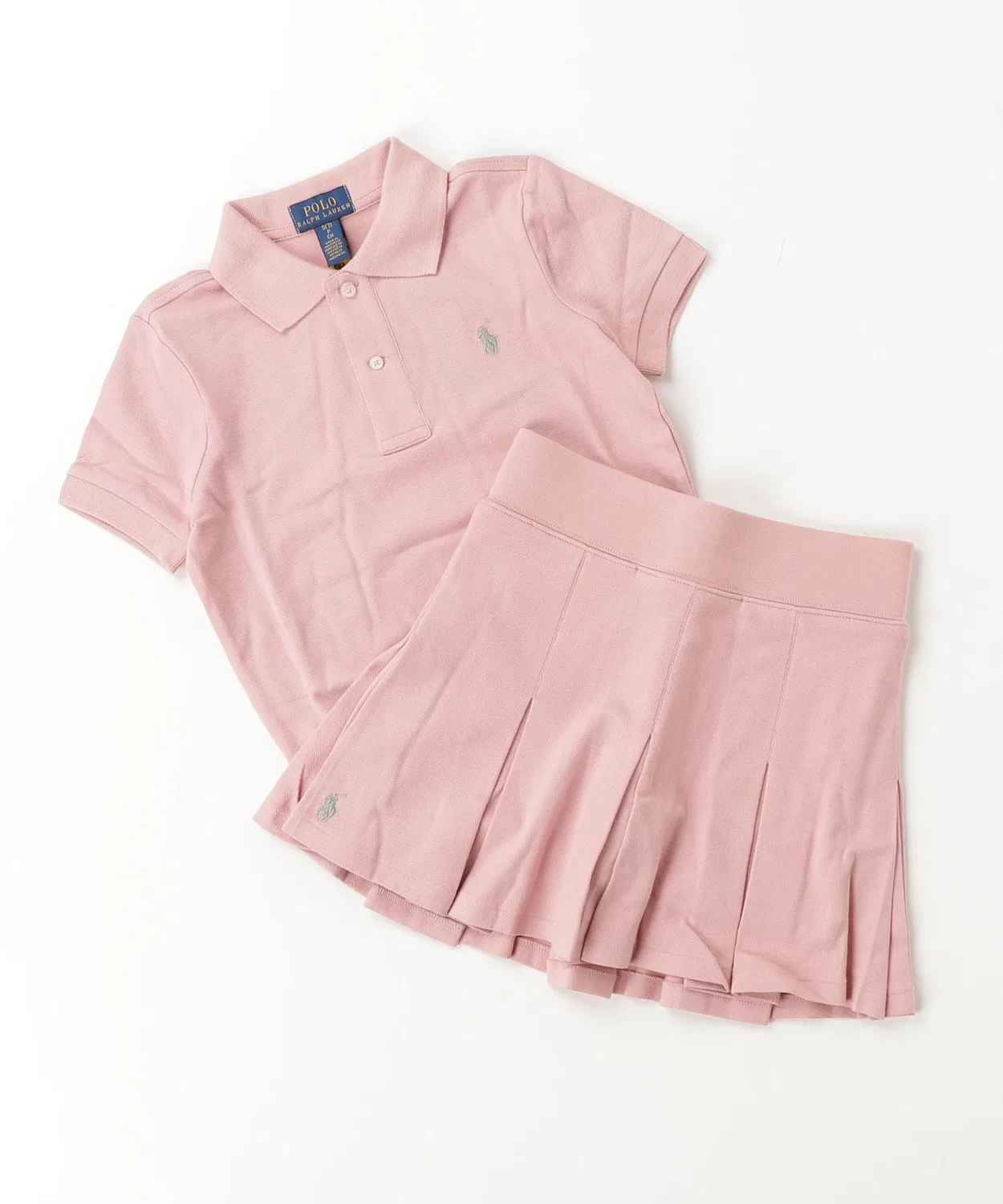 Детский комплект из поло и шорт с юбкой Polo Ralph Lauren Childrenswear, Pink — фото 4