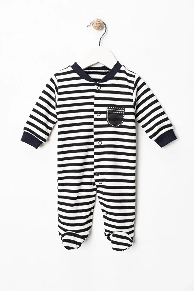Детский комбинезон-комплект с принтом Newborn 3 Piece Lamb Cow Romper Set Pırlanta Baby, Multicolor — фото 3