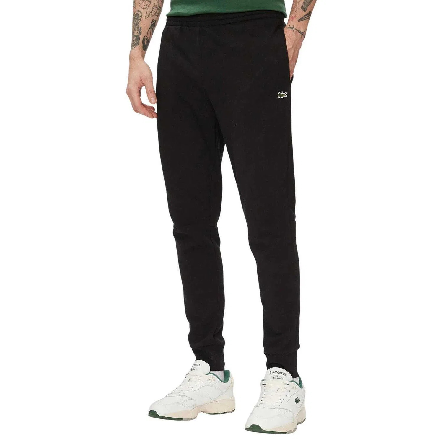 Мужские спортивные штаны с эластичным поясом Lacoste, Schwarz — фото 2