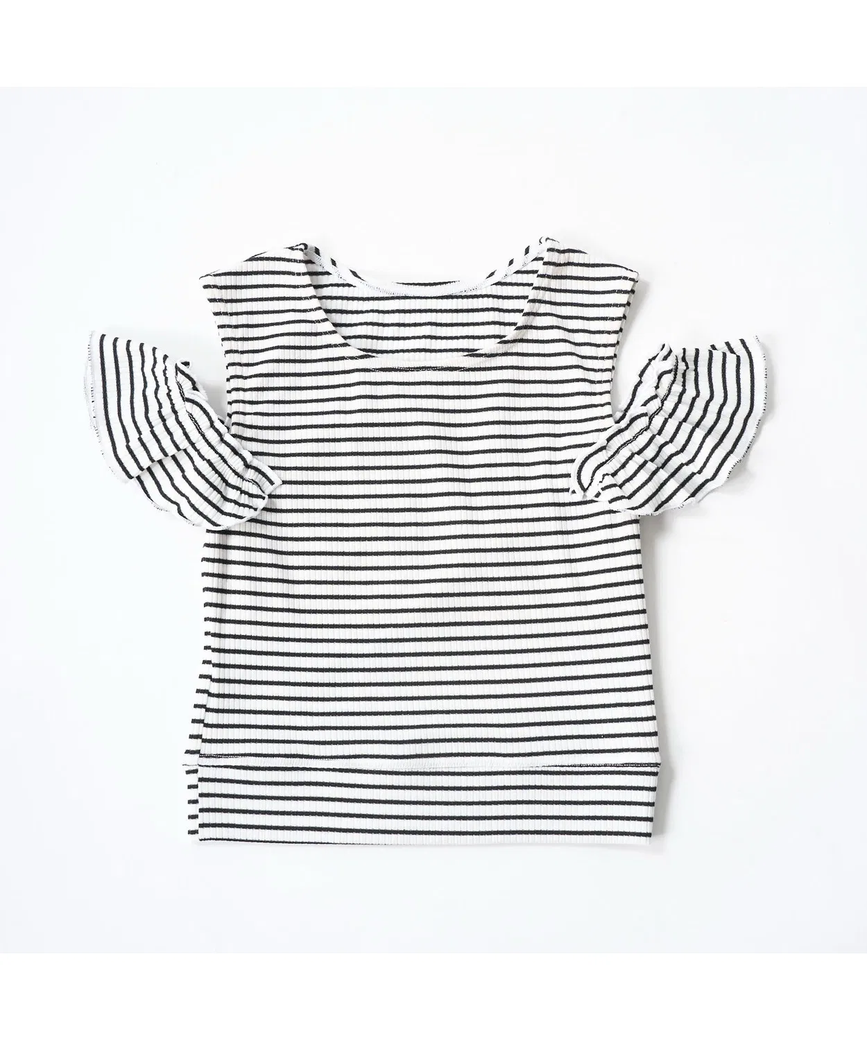 Детский купальник-раздельный с принтом, модель Border Off Shoulder Separate, repipi armario, Mint — фото 4