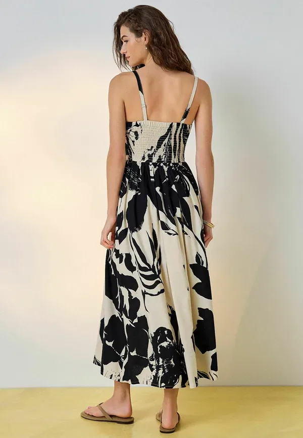 Платье цветочный принт Kasdiene suknele Next Black, Cream, черный — фото 2