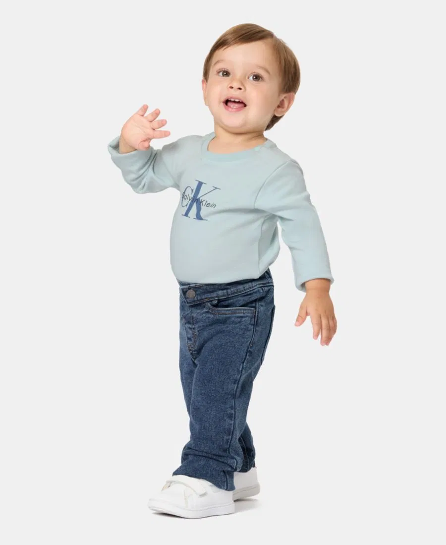 Комплект из боди с длинным рукавом и брюк Calvin Klein, Blue — фото 2