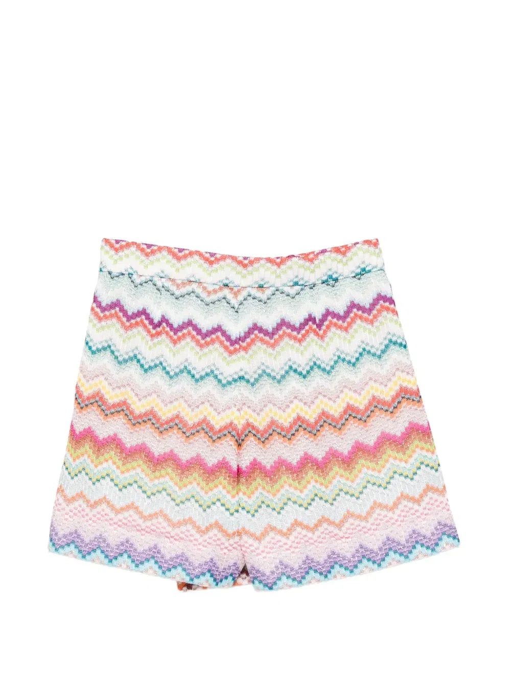 Шорты-юбка с зигзагообразным узором Missoni Kids, белый — фото 2