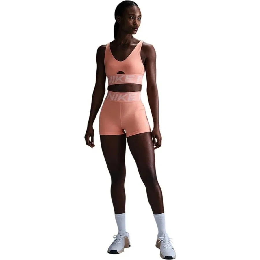 Шорты-леггинсы с высокой посадкой Pro Dri Fit Sculpt High Rise 3" Nike, Оранжевый — фото 3