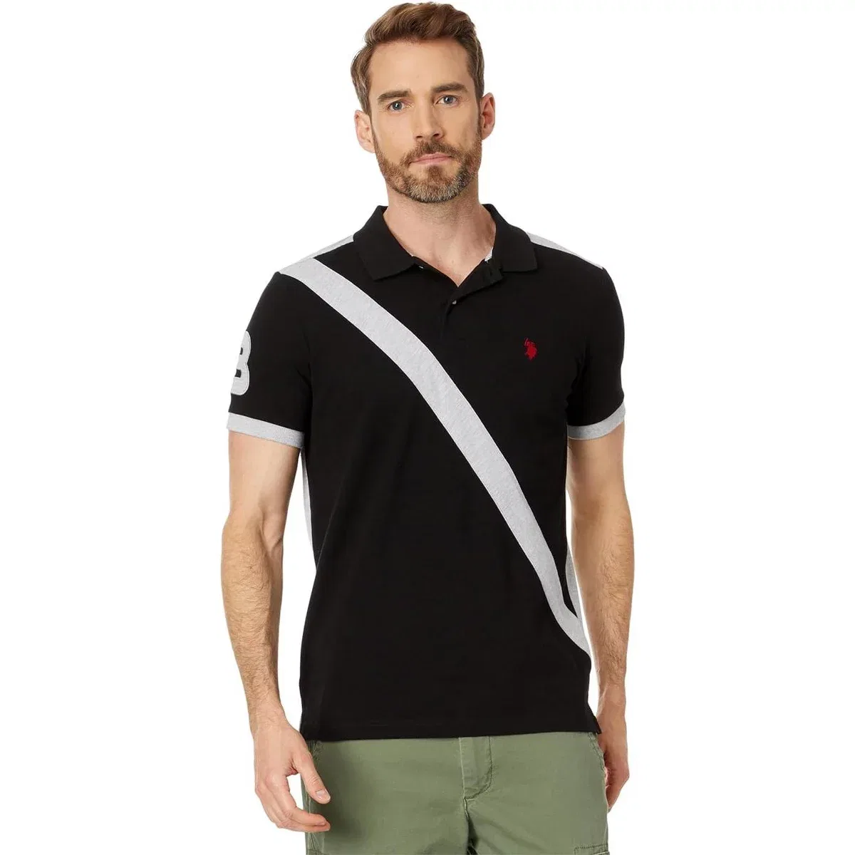 Мужское поло с принтом U.S. Polo Assn., Black