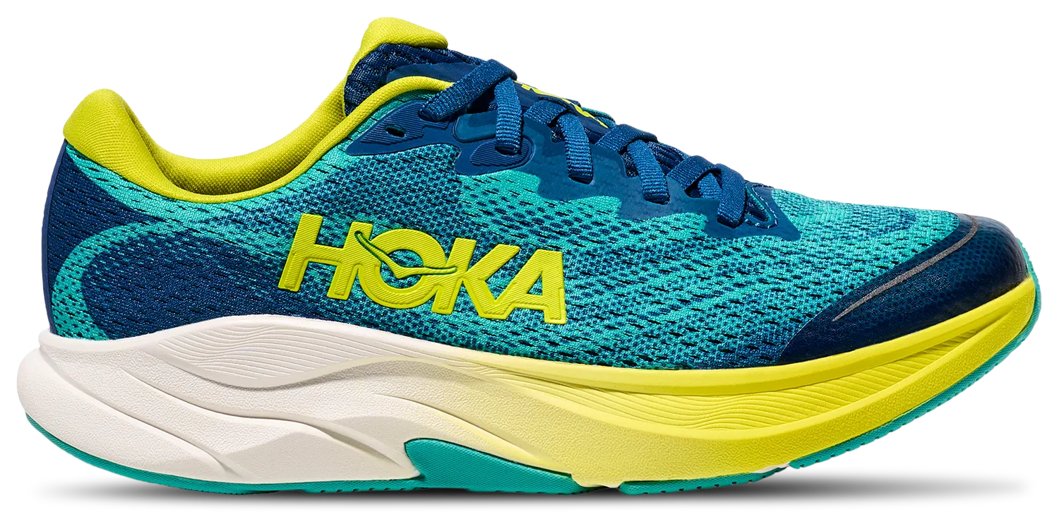 Детские кроссовки для мальчиков с амортизацией Rincon 4 HOKA, Blue/Yellow — фото 2