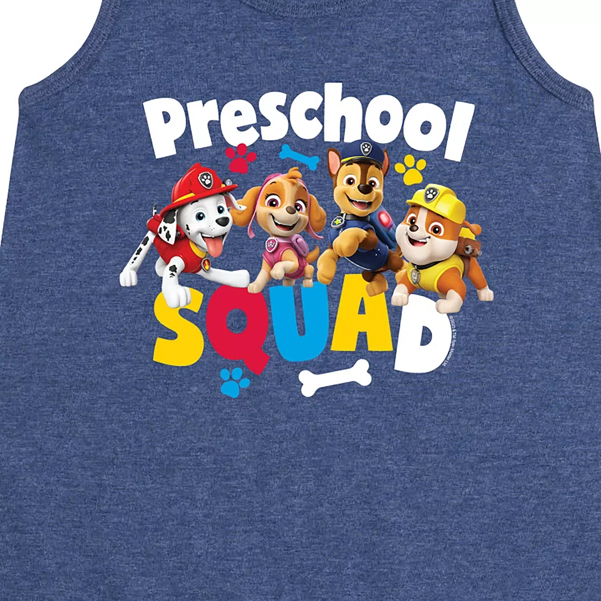 Детское платье для девочек без рукавов с принтом PAW Patrol Squad Preschool, Heather Navy — фото 2