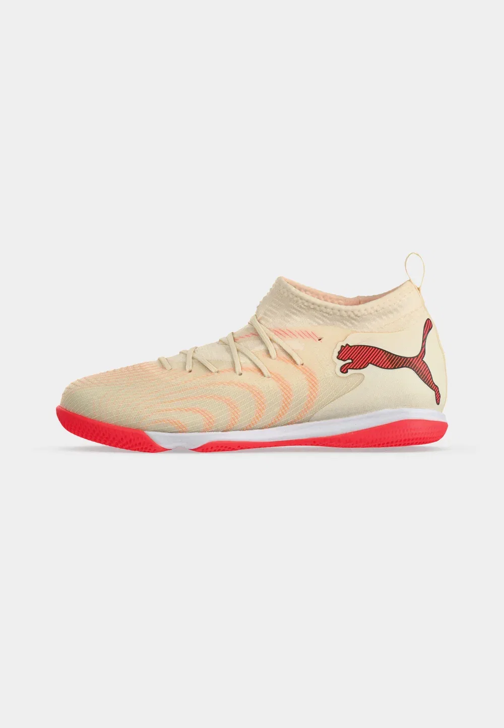 Футбольные бутсы Future 9 Match It Mid Junior унисекс - для игры в помещении Puma, Sugared Almond/White/Ultra Red/Black — фото 2