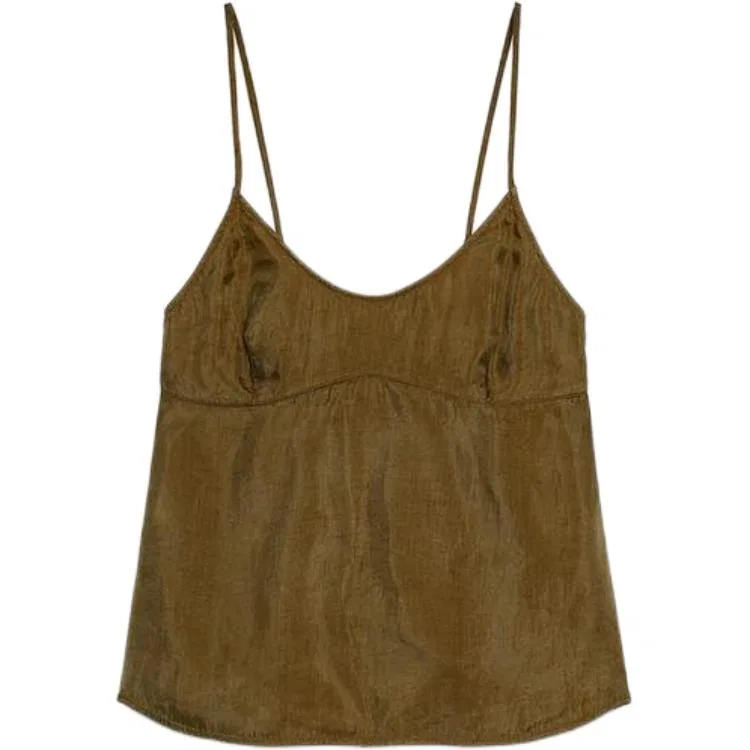 Женская майка на бретелях прямого кроя Light Khaki ZARA