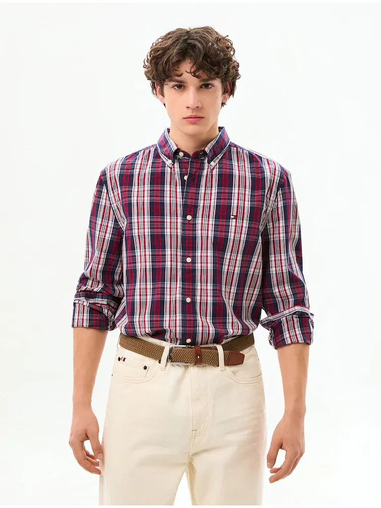 Рубашка с длинным рукавом, Medium Check TOMMY HILFIGER, Navy
