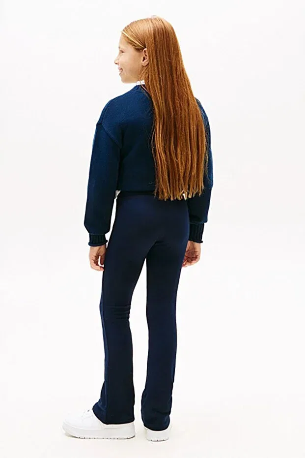 Детские леггинсы для девочек с принтом Tommy Foil Flare Tommy Hilfiger, Dark Night Navy — фото 3
