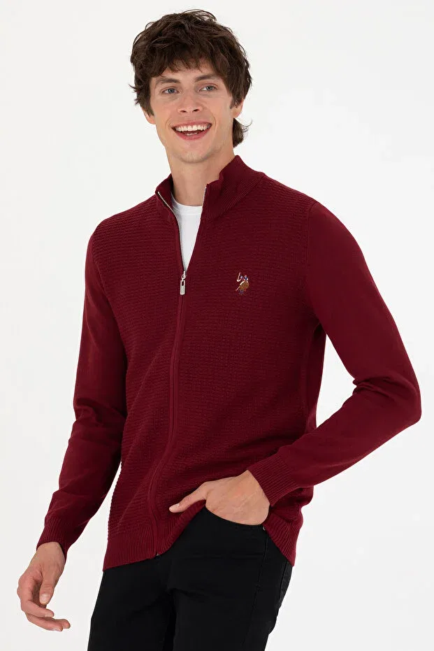 Мужской кардиган с длинным рукавом Basics U.S. Polo Assn., Красный