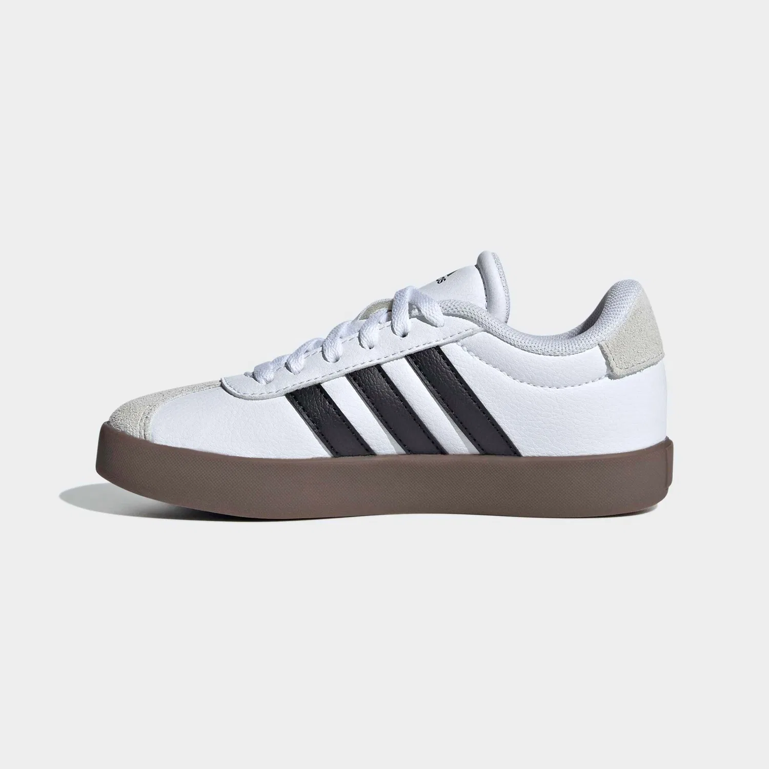Детские кроссовки с замшевым верхом Adidas VL Court 3.0, Cloud White/Core Black/Grey One — фото 3