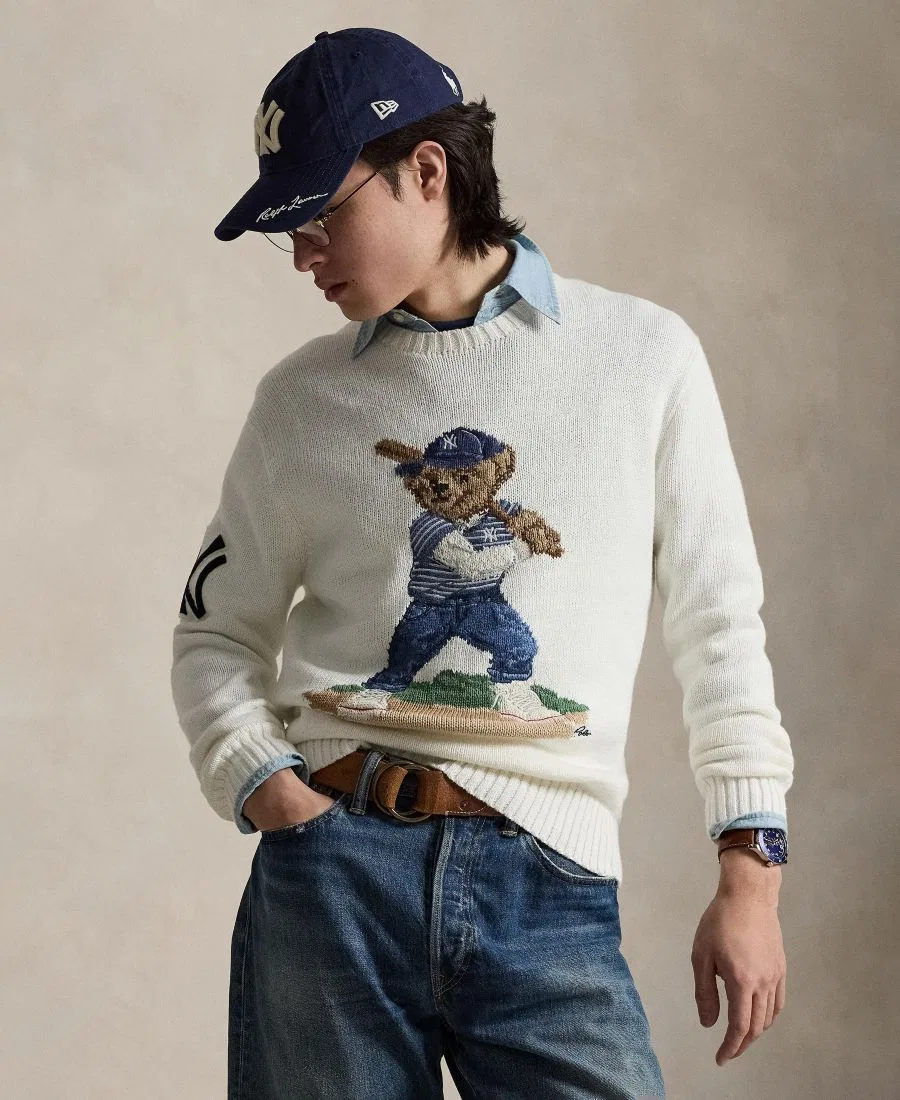 Мужской джемпер с круглым вырезом Polo Bear Polo Ralph Lauren, Deckwash White Combo — фото 2