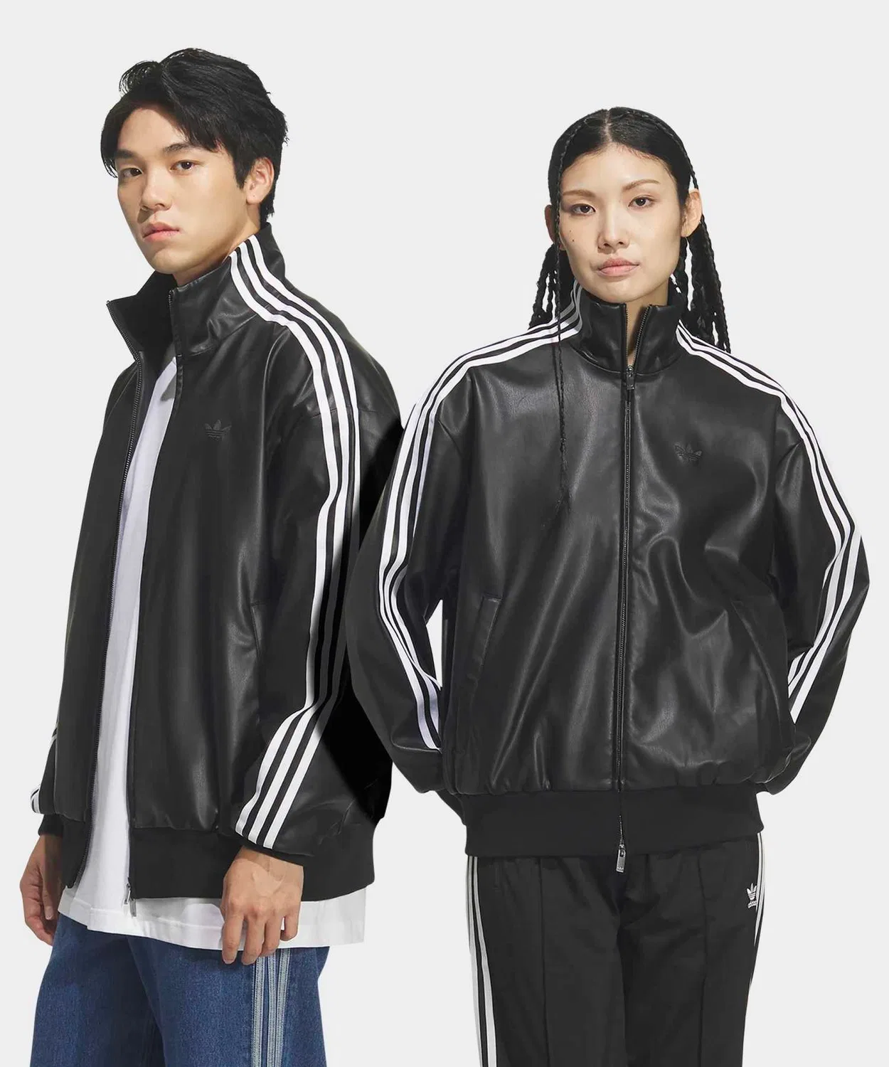 Мужское оверсайз-джерси с логотипом Adidas Originals, модель Treser 3S Track Top Adidas, Black — фото 2