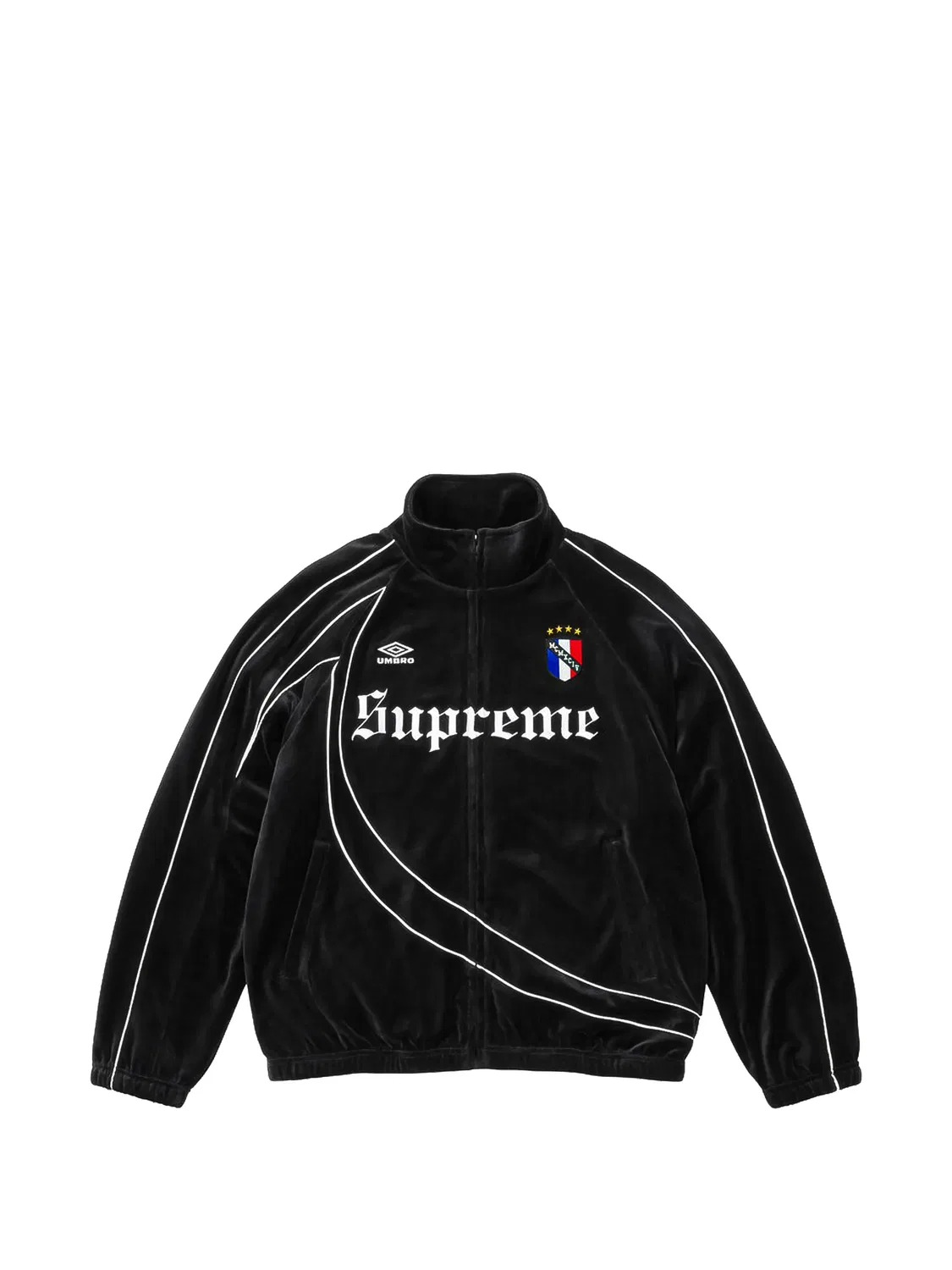 Велюровая спортивная куртка Supreme, черный
