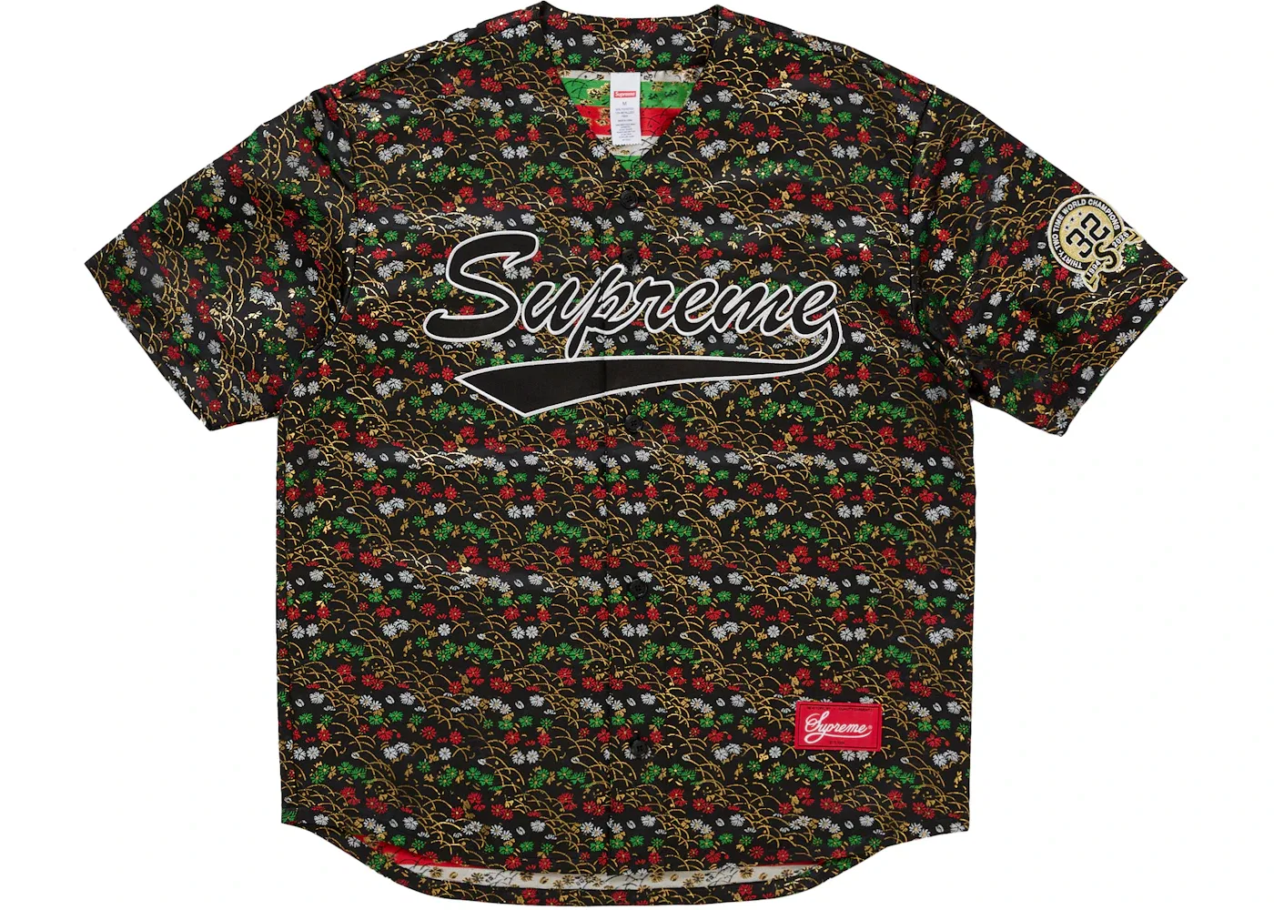 Мужская джерси с жаккардовым цветочным принтом Supreme, Black