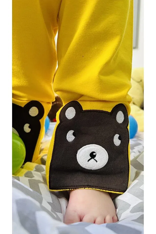 Детские штаны для мальчика с вышивкой Teddy Bear Embroidered Td Collection, Yellow
