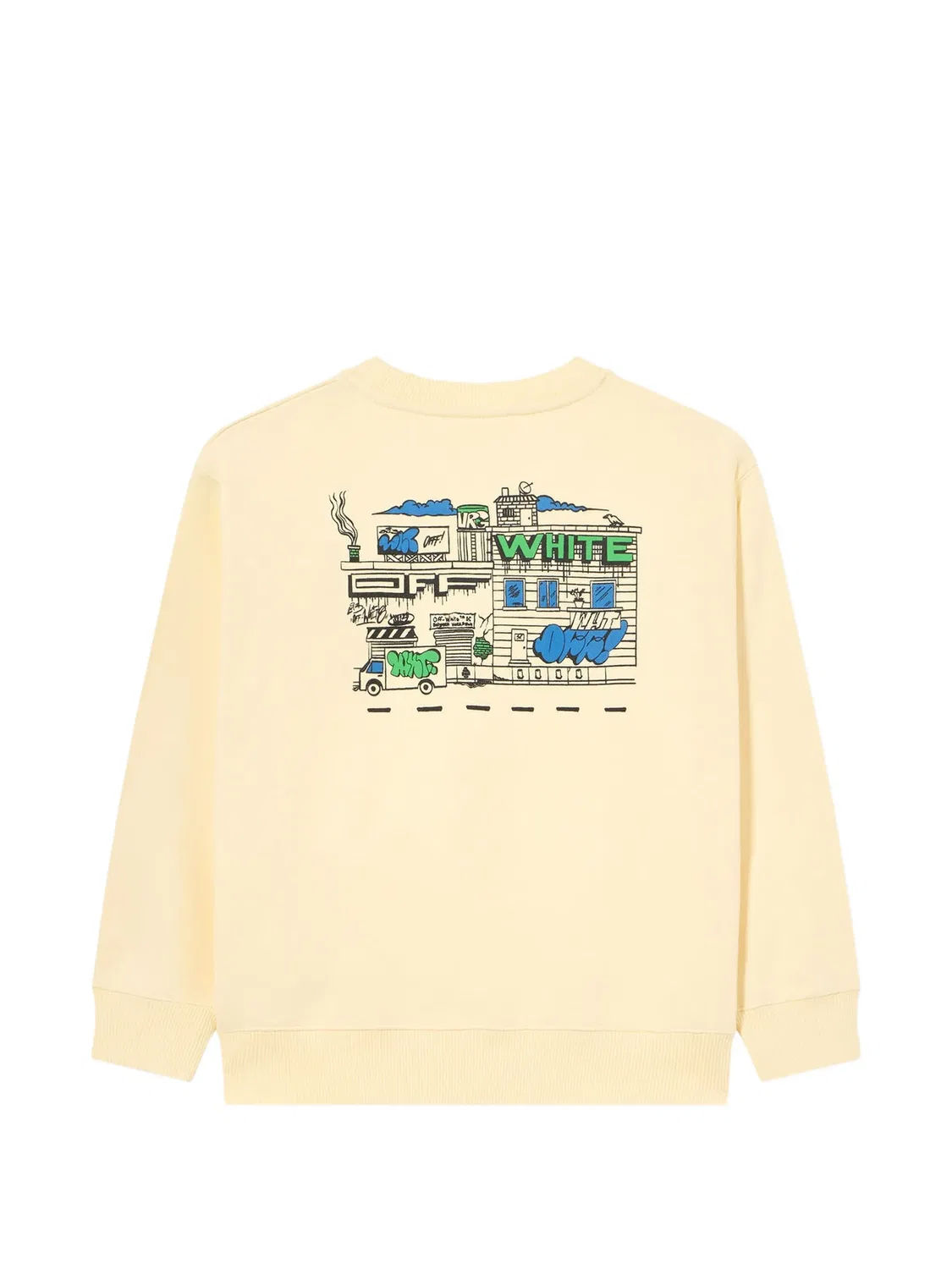 Детская толстовка Граффити желтая OFF-WHITE, желтый — фото 2
