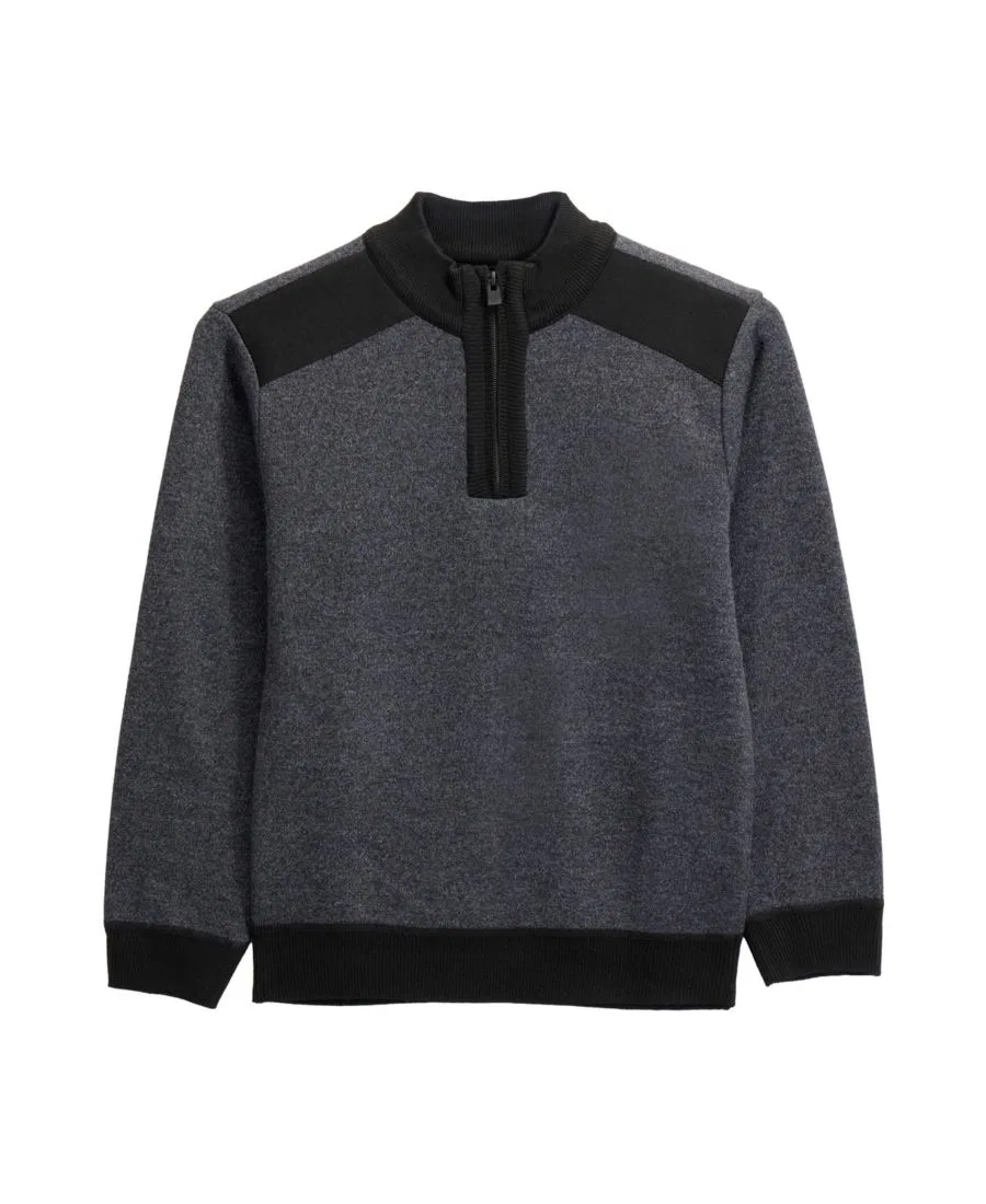 Свитер из флиса с четвертной молнией и фланелевой подкладкой XRAY, Charcoal Black