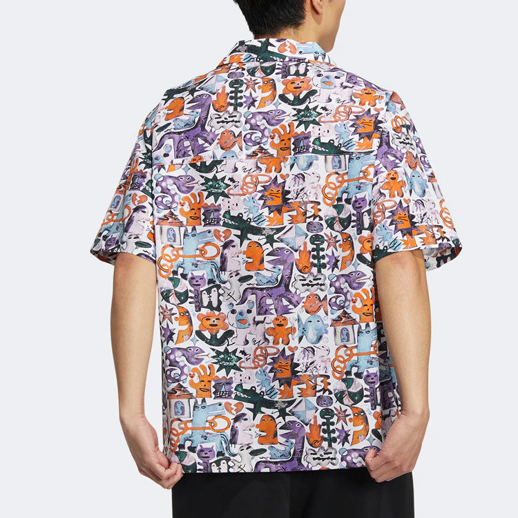 Рубашка adidas originals KT CO AOP SHIRT Athleisure Casual Sports Short Sleeve Couple Style Printing — фото 3