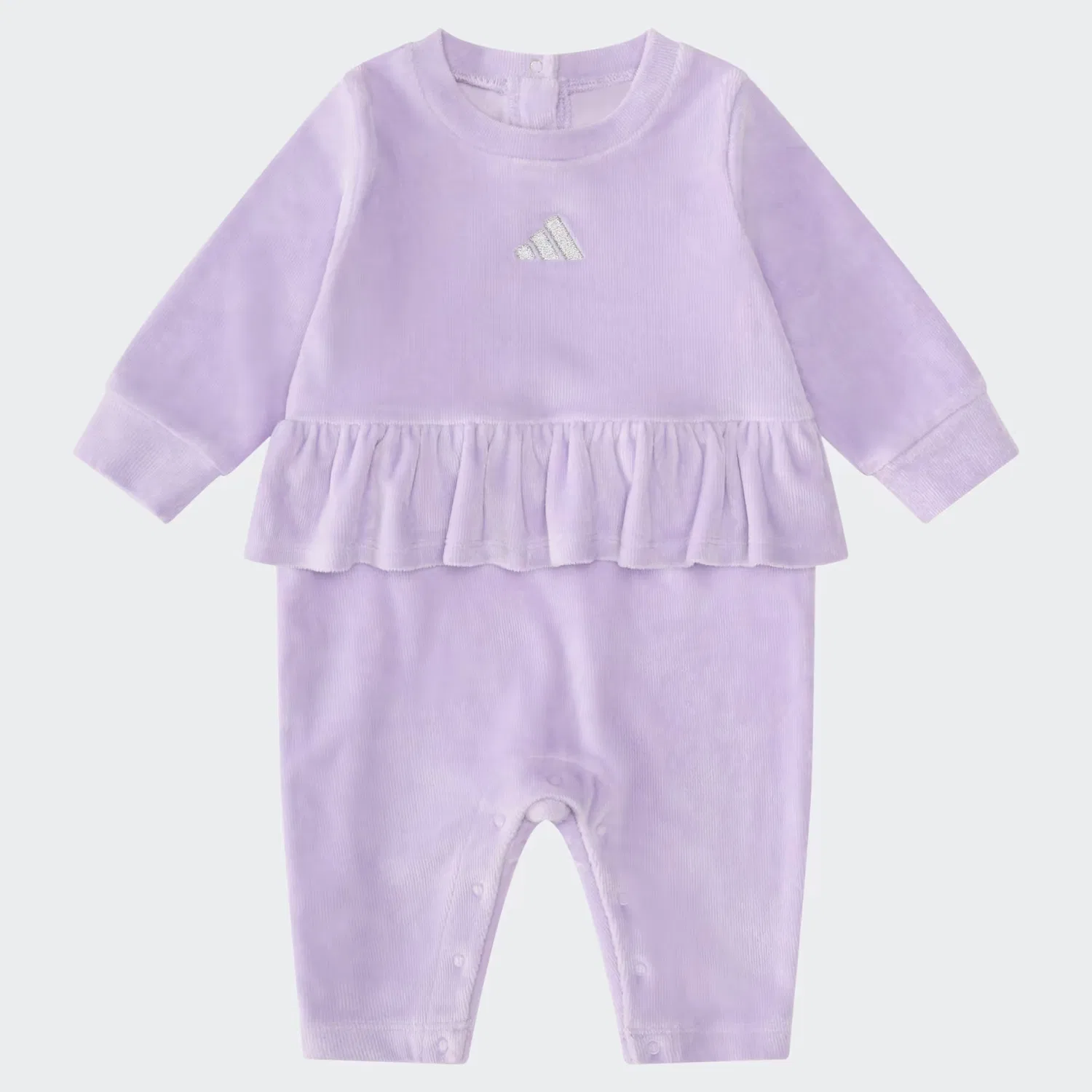 Детский комбинезон из велюра с рюшами на талии Adidas Sportswear, сливовый оттенок