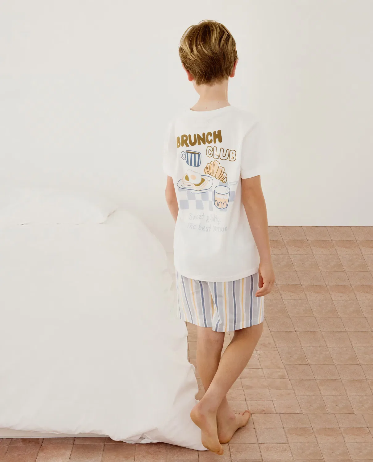 Детский комплект пижам с коротким рукавом и шортами Cotton Juice, Azul — фото 3