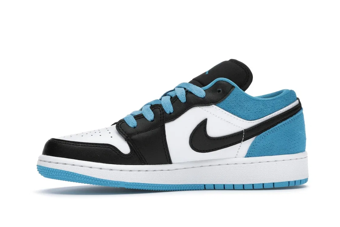 Детские кроссовки Lifestyle с принтом Jordan 1 Low Jordan, Black/Black-Laser Blue-White — фото 3