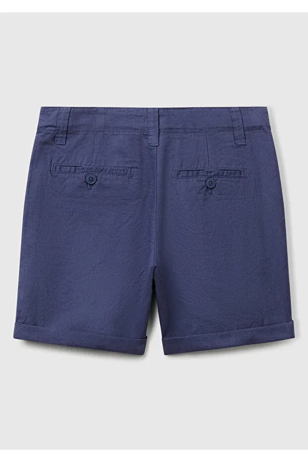 Детские шорты для мальчиков с загнутыми штанинами United Colors Of Benetton, Navy Blue — фото 2