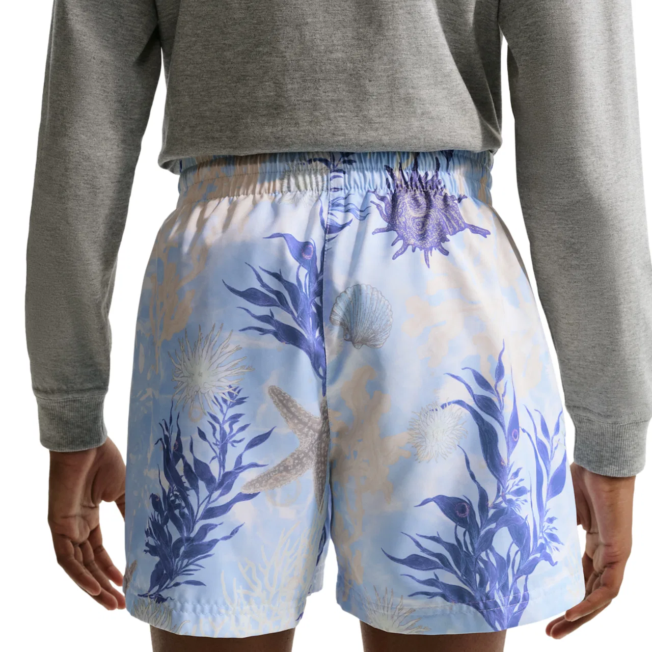 Шорты для девочек Club Woven 4.5in Sport Short Nike, цвет Moon Particle/Celestine Blue — фото 2