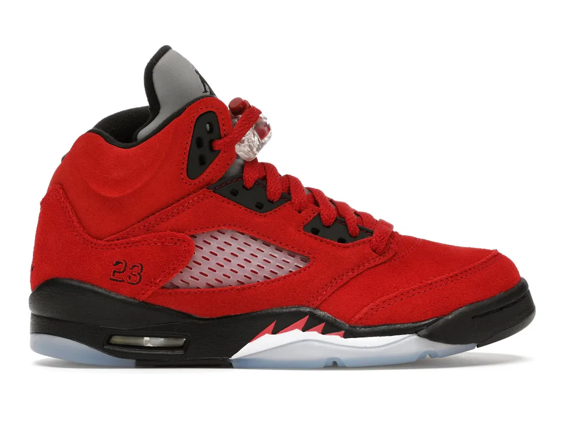 Детские кроссовки для мальчиков с замшевым верхом Jordan 5 Retro, Varsity Red/Black-White