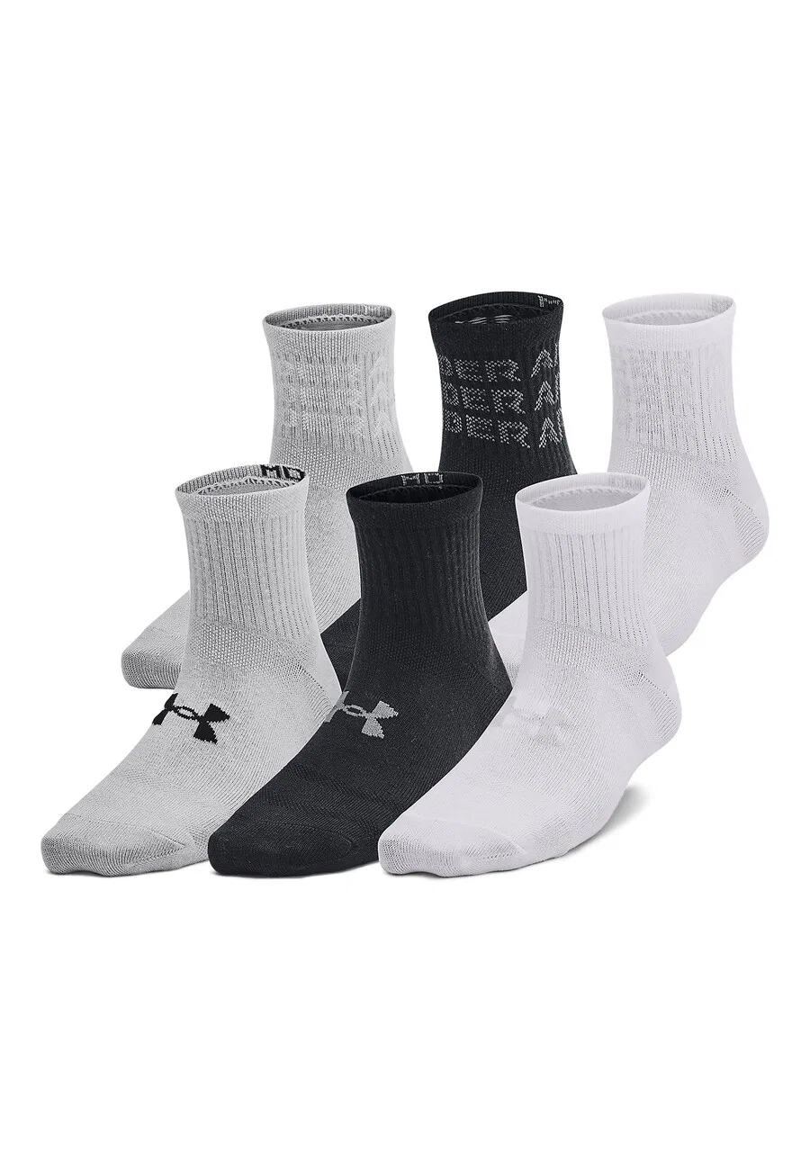 Спортивные носки UNDER ARMOUR 'Essential' в светло-сером, черном и белом цветах