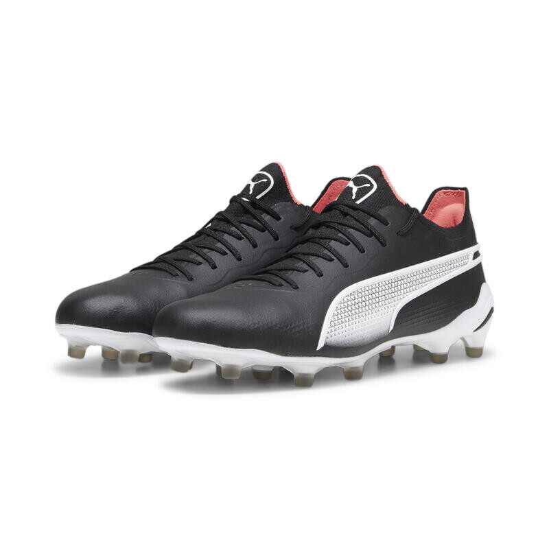 Бутсы KING ULTIMATE FG/AG для взрослых PUMA Черный Белый Огненная Орхидея Красный