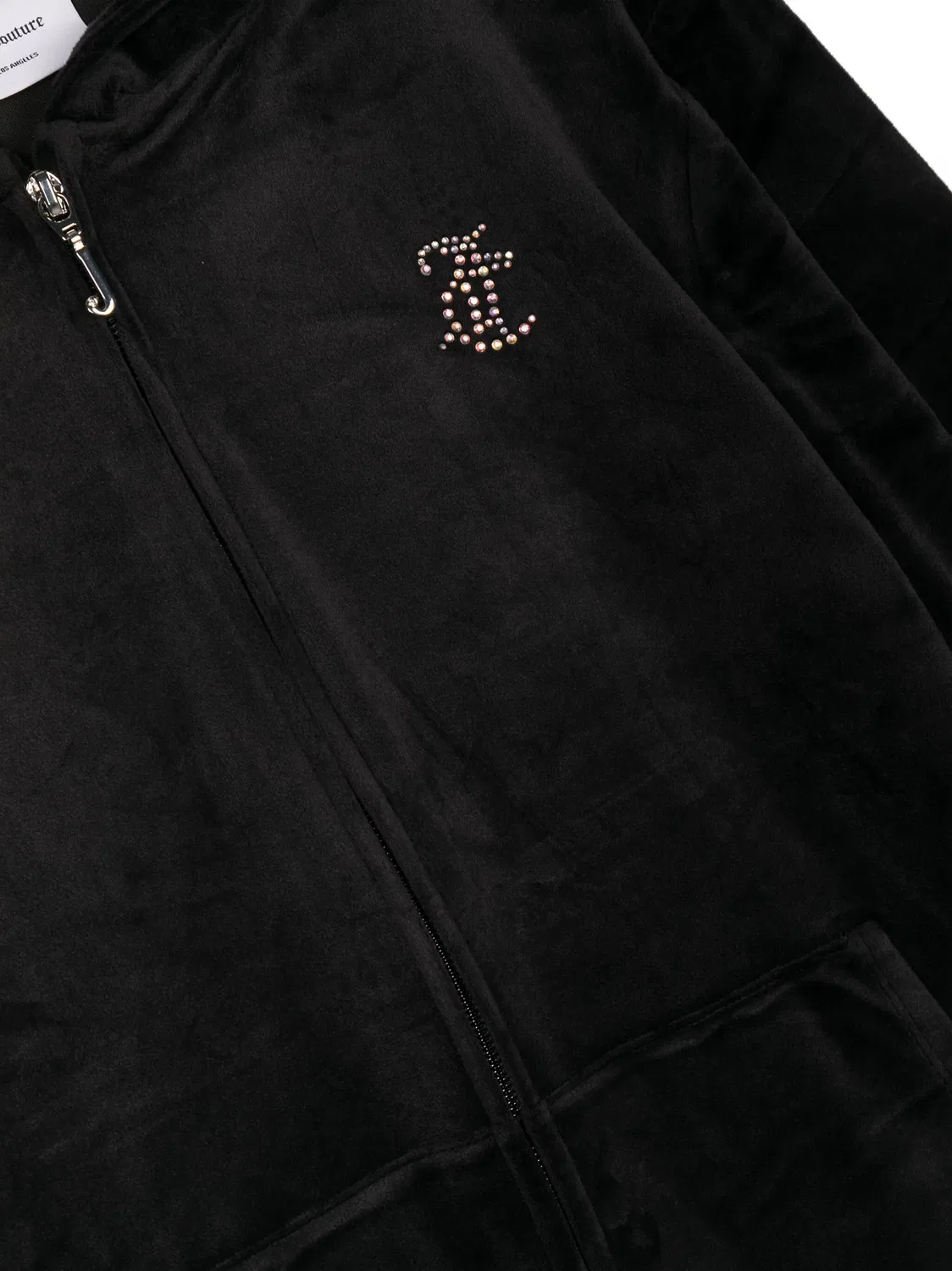 Худи с логотипом и стразами Juicy Couture, черный — фото 2