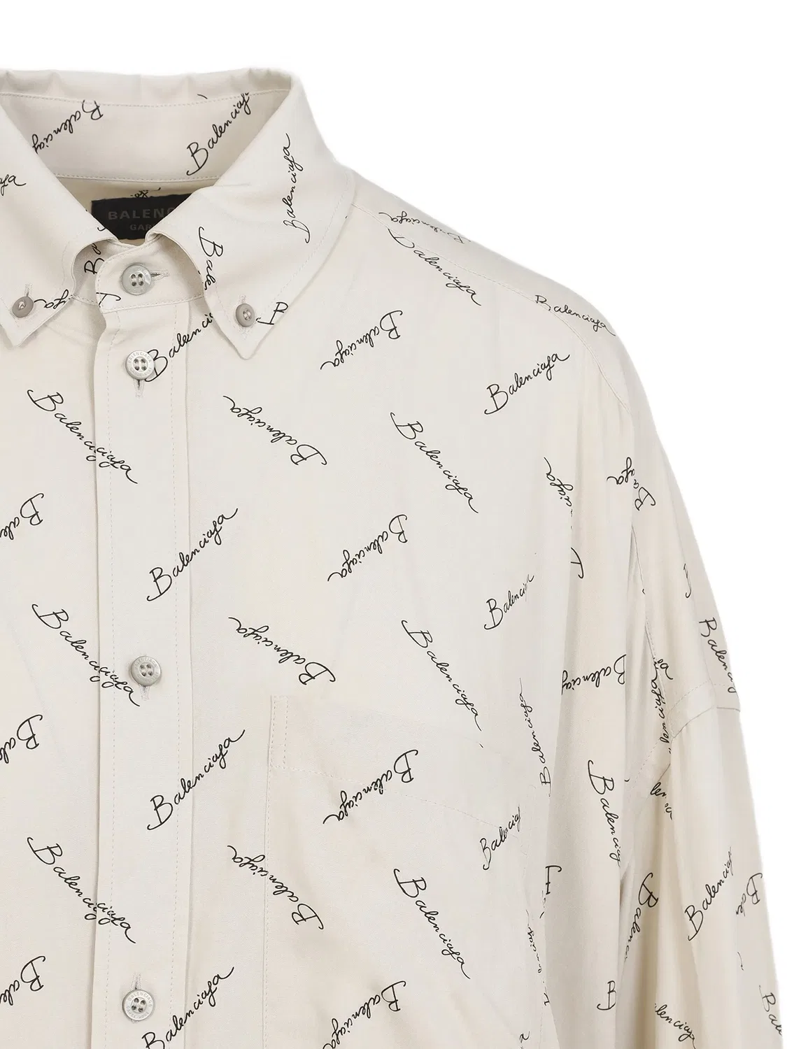 Рубашка из вискозы нейтрального цвета Balenciaga, нейтральный — фото 3